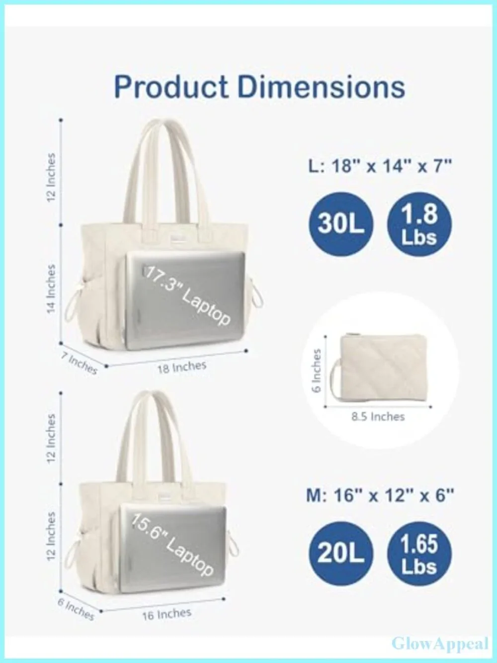 Puffer Laptop Tote Bag Women Quilted Teacher Nurse Work Briefcase 15.6 40oz Cup
